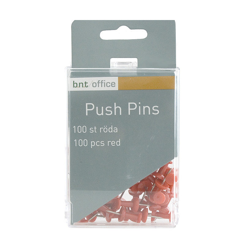 Pushpins 100 styk Rød