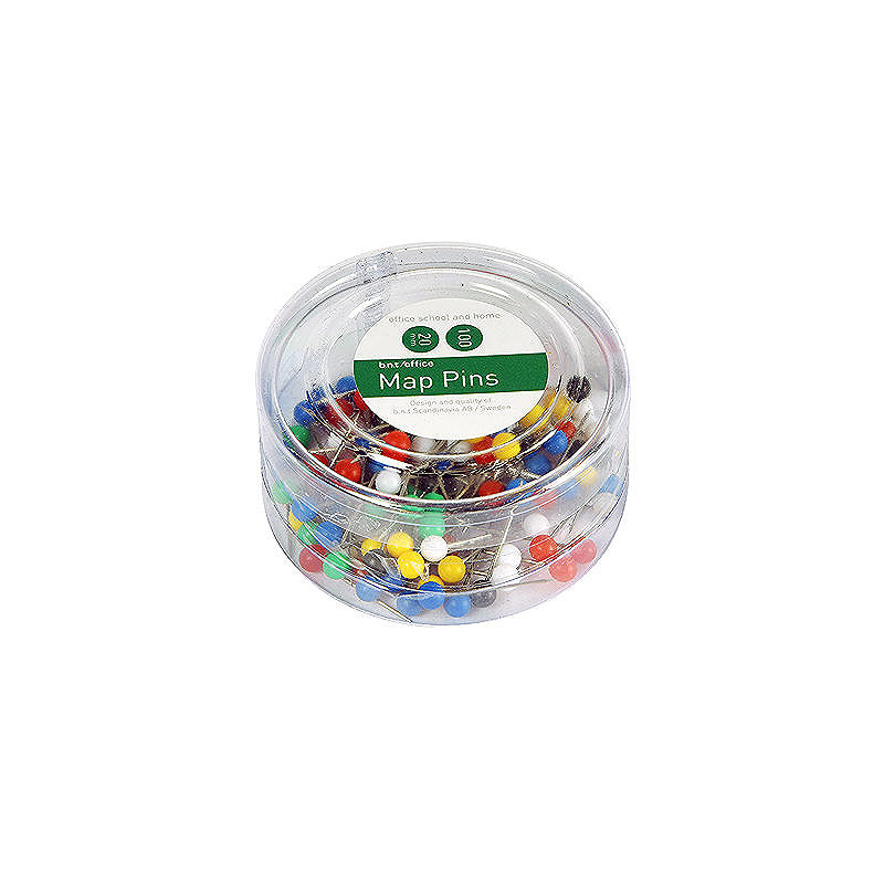 Kortnåle 100 Stykk Assorterade Farver