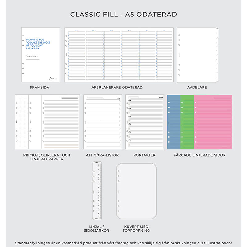 Filofax Systemkalendere Domino Soft A5 Seagrass