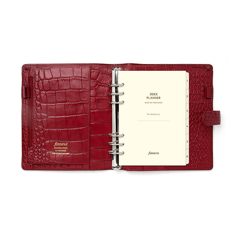 Filofax Systemkalender Classic Croc A5 Cherry - Billede 6
