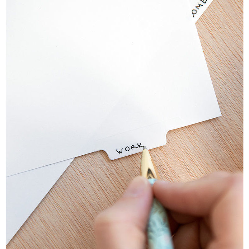 Filofax Register Personal 6 Faner Hvid