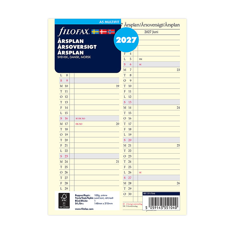Årsplan A5 2027 Svensk/Dansk/Norsk - Billede 4
