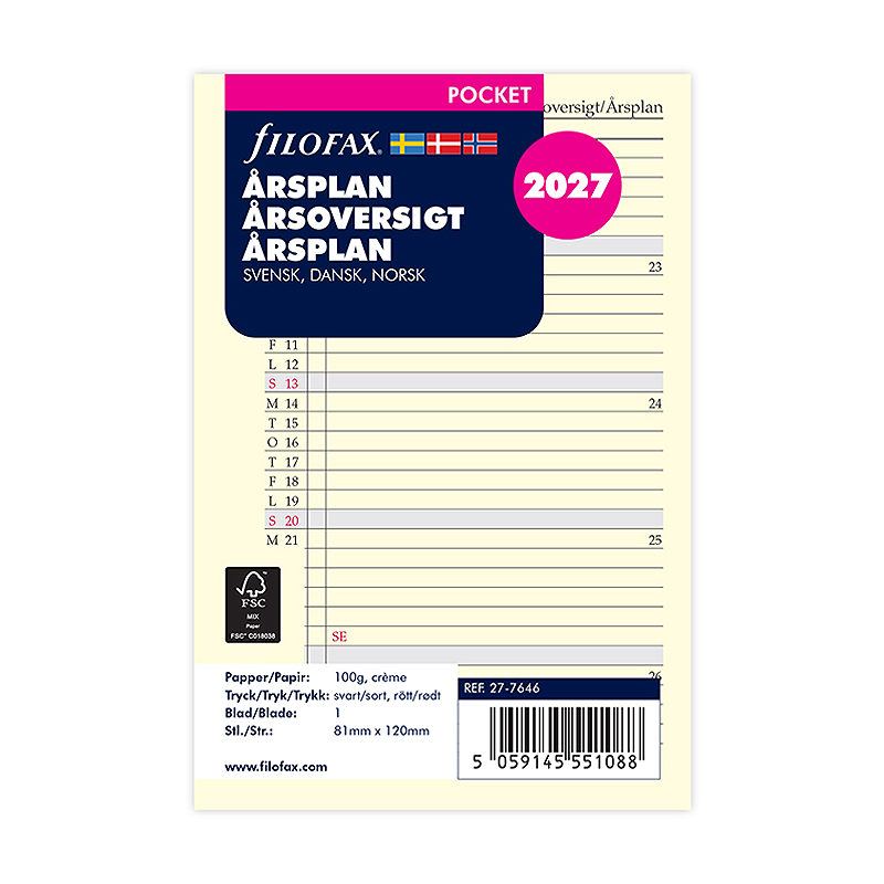 Årsplan Pocket 2027 Svensk/Dansk/Norsk