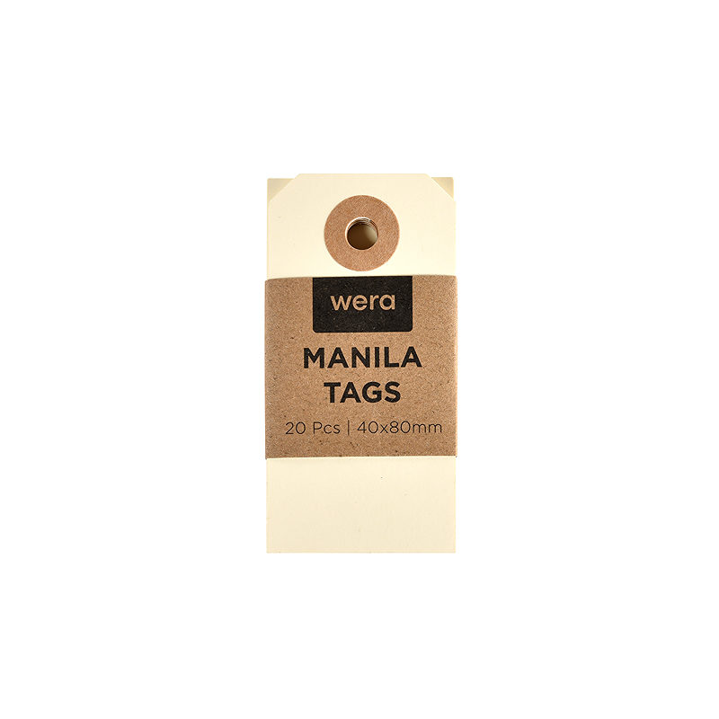 Wera Manila tag 40x80mm 20 Pakke x 10 Cremehvid - Billede 2