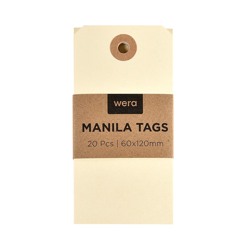 Wera Manila tag 60x120mm 20 Pakke x 10 Cremehvid