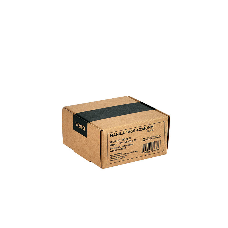 Wera Manila tag 40x80mm 20 Pakke x 10 Sort - Billede 4
