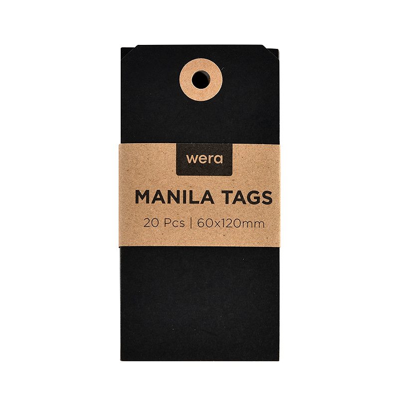 Wera Manila tag 60x120mm 20 Pakke x 10 Sort