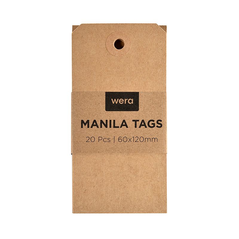 Wera Manila tag 60x120mm 20 Pakke x 10 Kraft