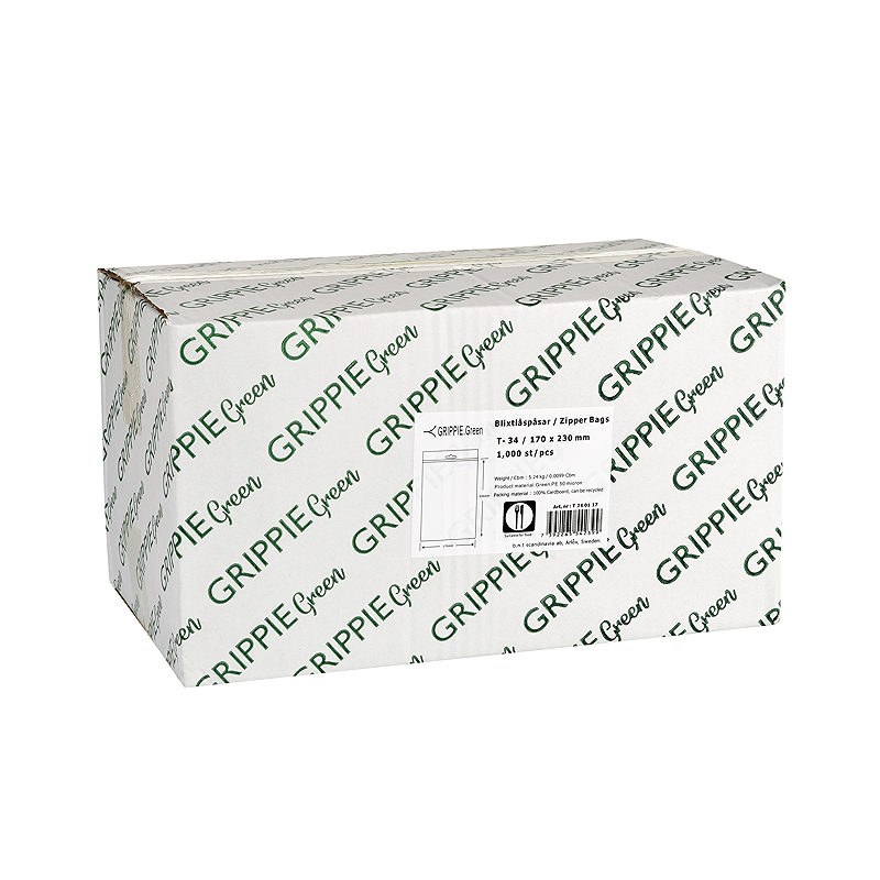 Grippie Green Lynlåsposer 150x250mm