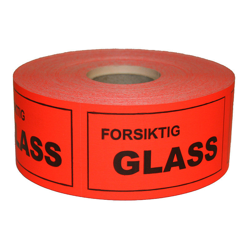 Advarselsetiketter Forsiktig Glass