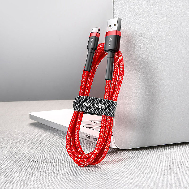 Baseus cable Cafule USB - USB-C 0,5 m 3A red - Billede 5