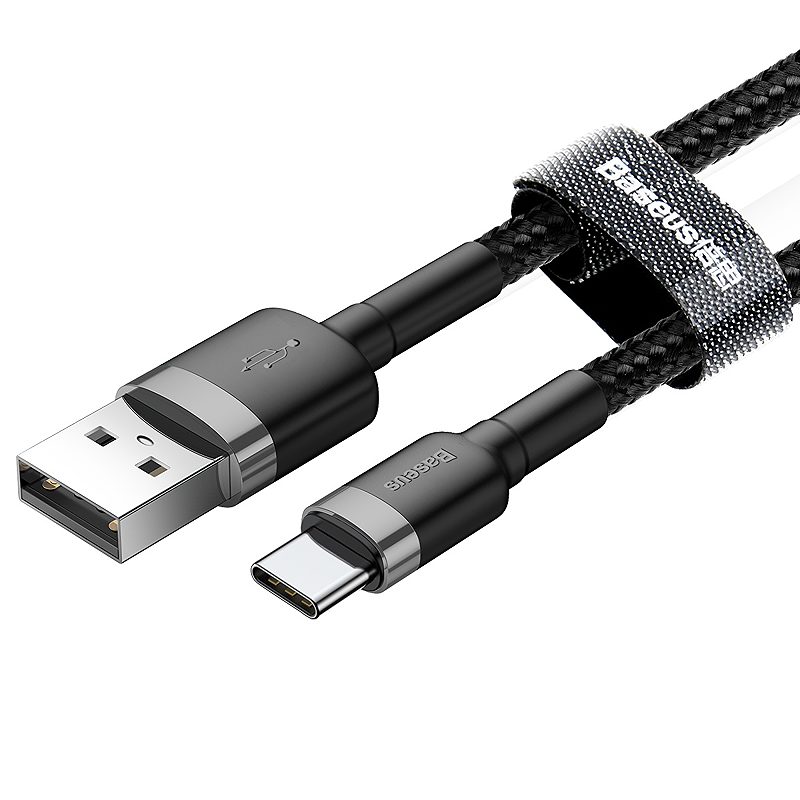 Baseus cable Cafule USB - USB-C 0,5 m 3A gray-black - Billede 3