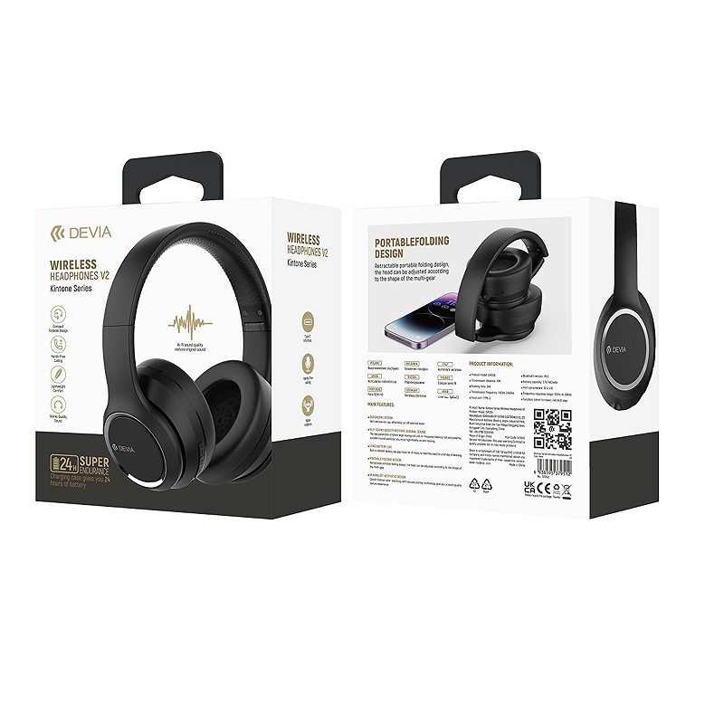 Devia Bluetooth headphones Kintone black - Billede 2