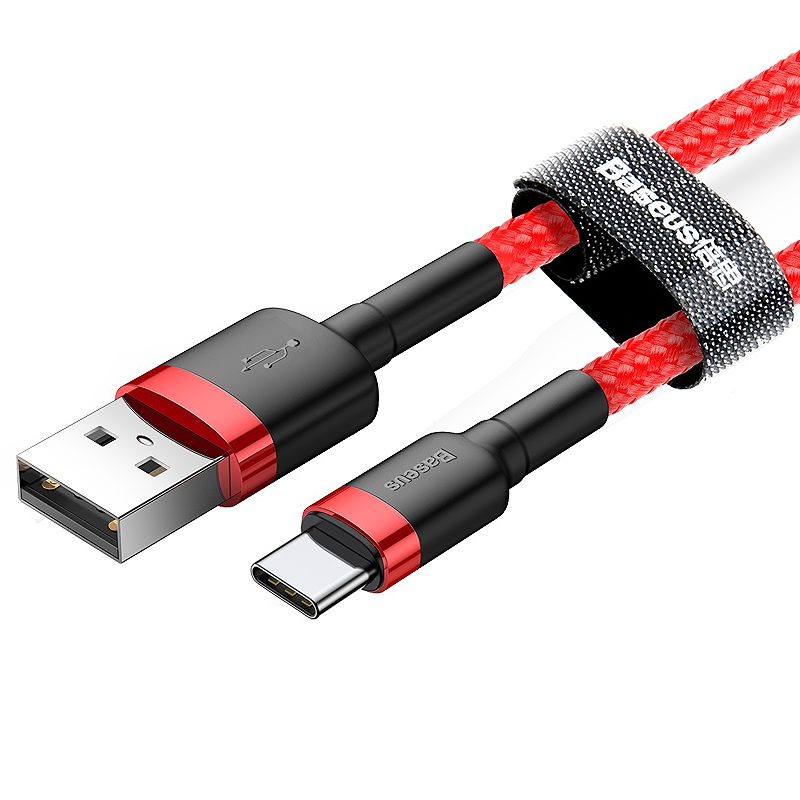 Baseus cable Cafule USB - USB-C 2,0 m 2A red-red - Billede 3
