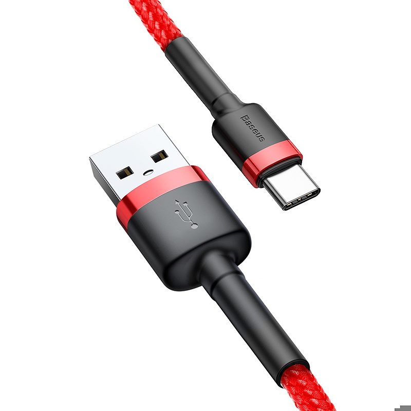 Baseus cable Cafule USB - USB-C 2,0 m 2A red-red - Billede 4
