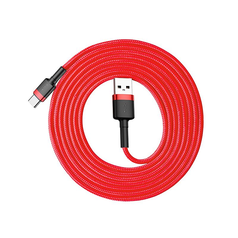 Baseus cable Cafule USB - USB-C 2,0 m 2A red-red - Billede 5