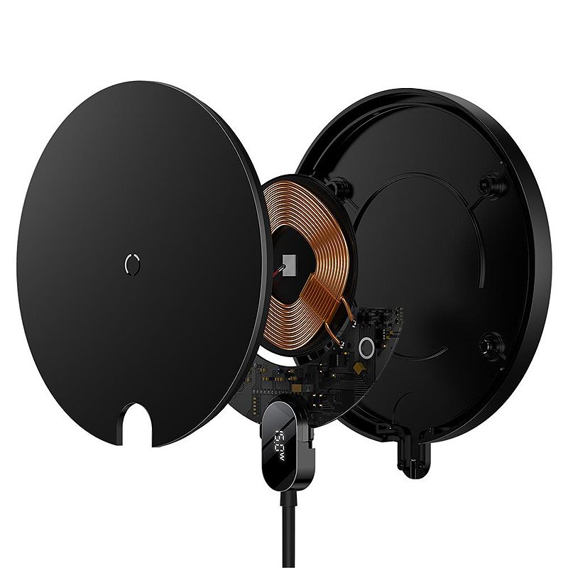 Baseus wireless charger Digital LED 2 15W black - Billede 4