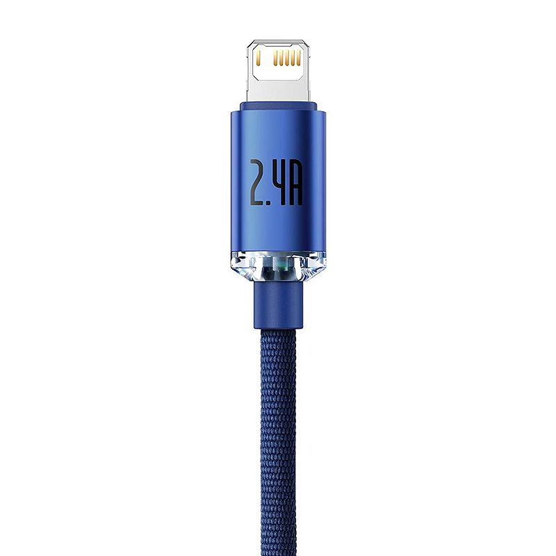 Baseus cable Crystal Shine USB - Lightning 1,2 m 2,4A blue - Billede 3