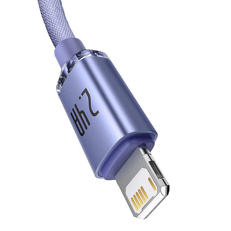 Baseus cable Crystal Shine USB - Lightning 1,2 m 2,4A purple - Billede 2