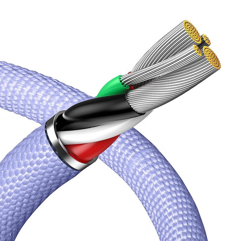 Baseus cable Crystal Shine USB - Lightning 1,2 m 2,4A purple - Billede 5