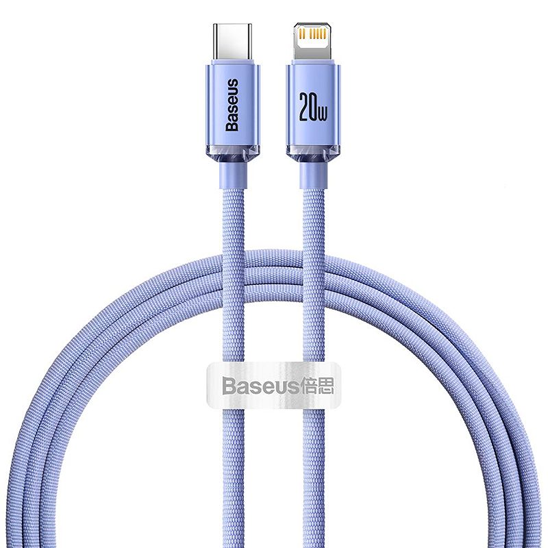 Baseus cable Crystal Shine USB-C - Lightning 1,2 m 20W purple