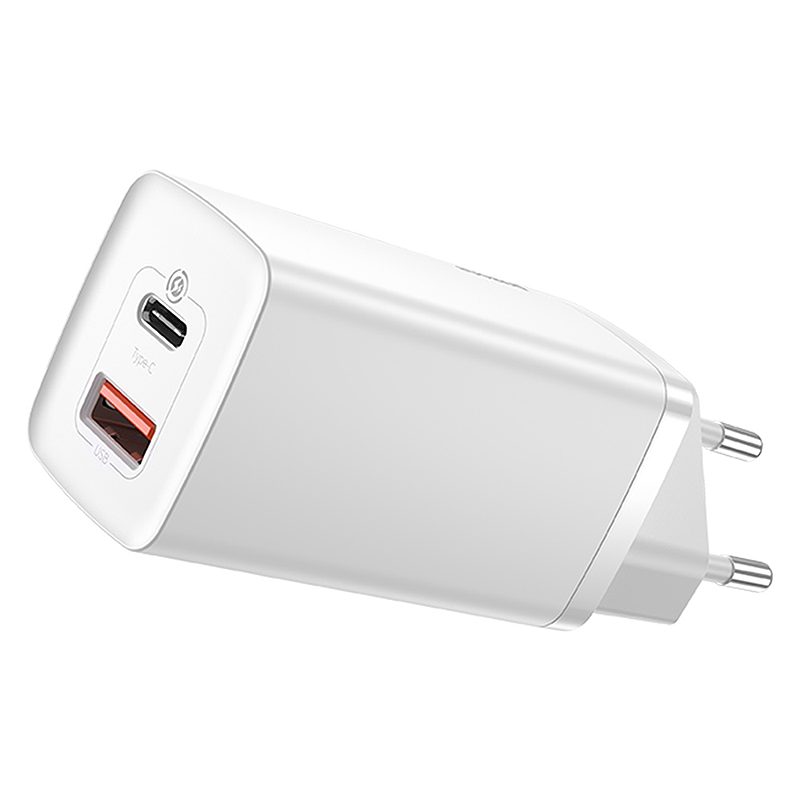 Baseus wall charger GaN2 Lite PD 65W 1x USB-C 1x USB white - Billede 2