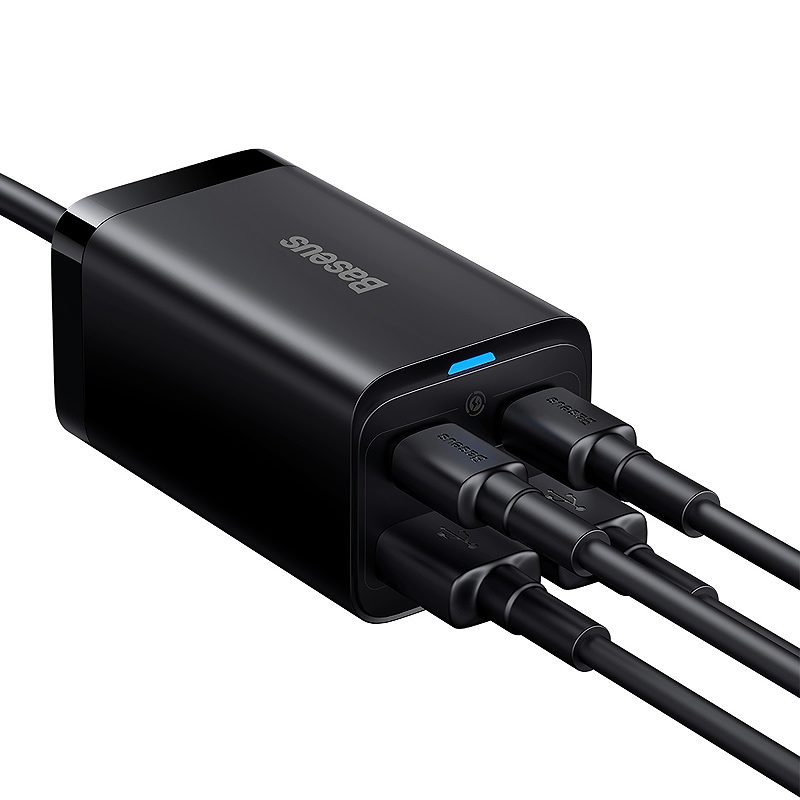 Baseus wall charger GaN3 Pro PD 65W 2x USB-C 2x USB black + USB-C - USB-C cable - Billede 3
