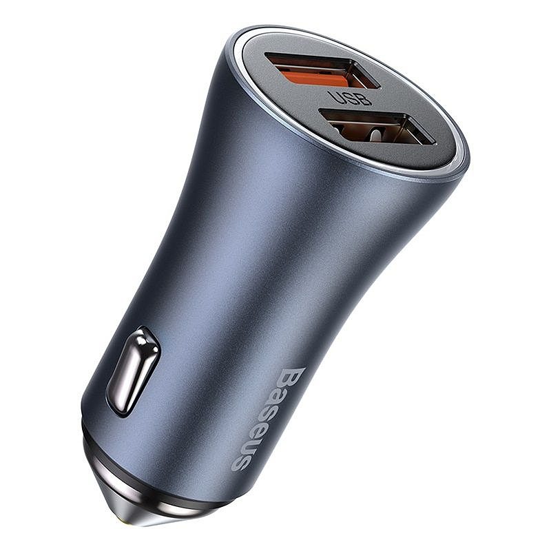żBaseus car charger Golden Contactor Pro 2x USB QC 40W black + cable USB - USB-C 5A