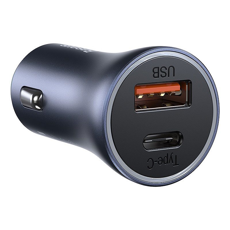 Baseus car charger Golden Contactor Pro 1x USB 1x USB-C QC 40W black + cable Lightning - USB-C - Billede 3