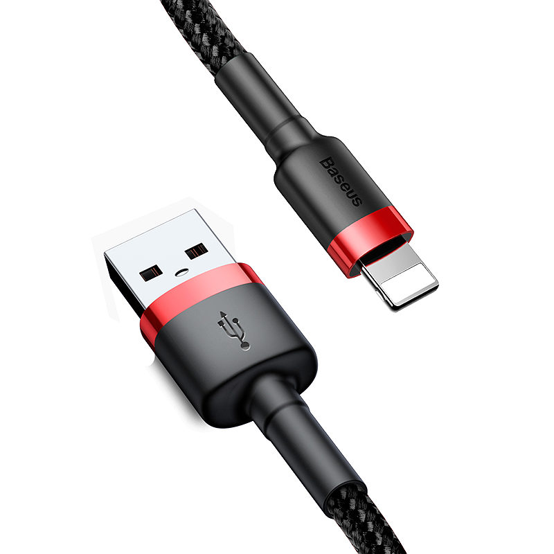 Baseus cable Cafule USB - Lightning 0,5m 2,4A red-black - Billede 5