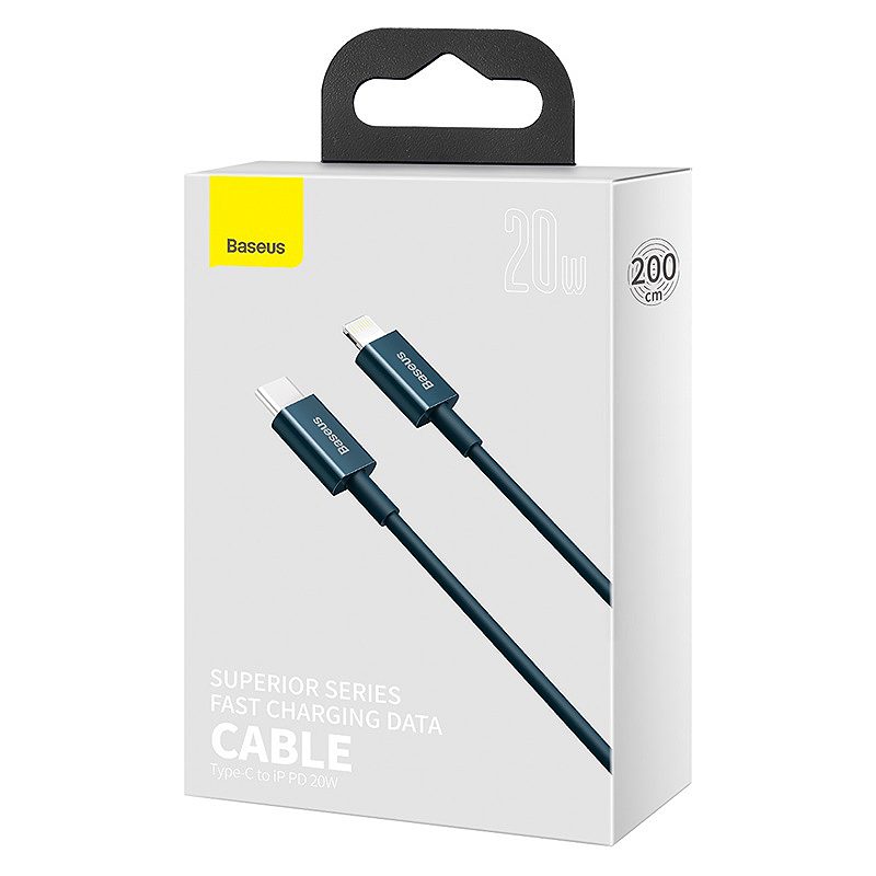 Baseus cabel Superior PD USB-C - Lightning 2,0m blue 20W - Billede 3