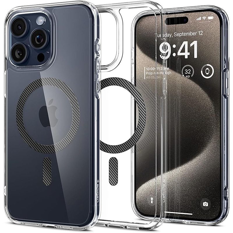 Spigen Ultra Hybrid Magsafe case for iPhone 15 Pro Max 6,7" carbon fiber