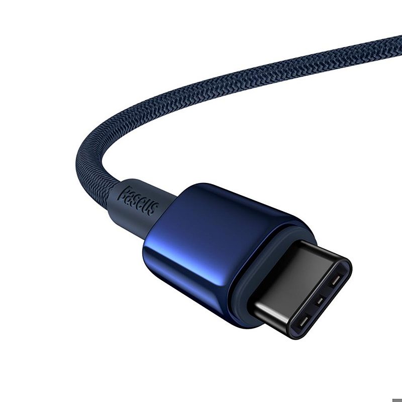 Baseus Tungsten Gold Fast Charging Data Cable Type-C to Type-C 100W 2m Deepsea Blue - Billede 2