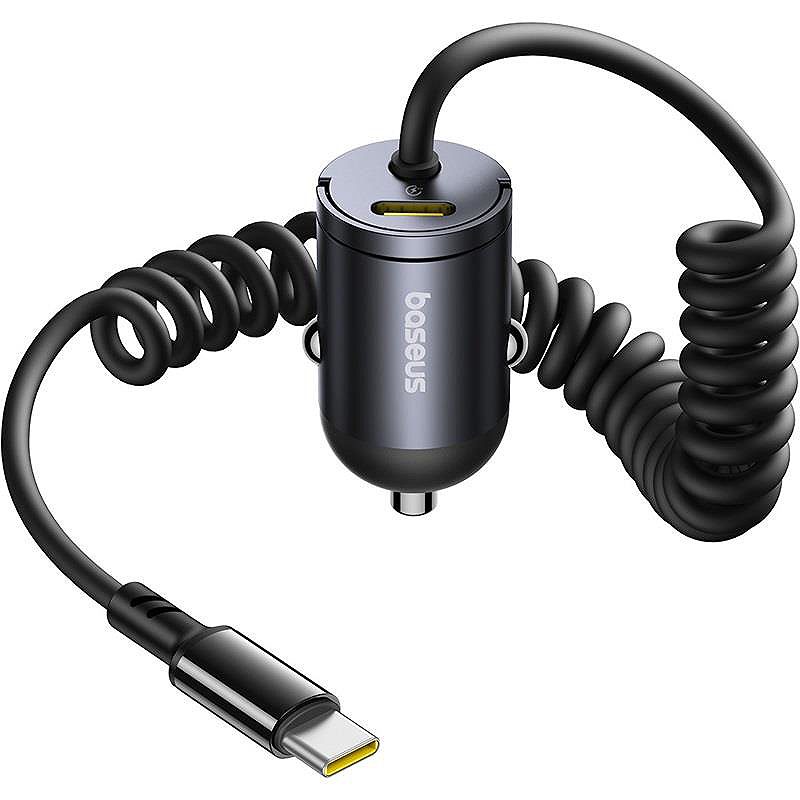 żBaseus Tiny Star Mini Car Charger (C+C Cable Included) 30W Cosmic Black