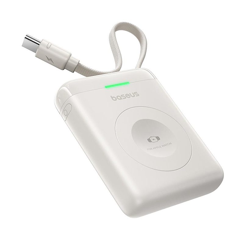 Baseus EnerFill FW11 Portable Wireless Charger for Apple Watch with Built-in Cable 5W White - Billede 2