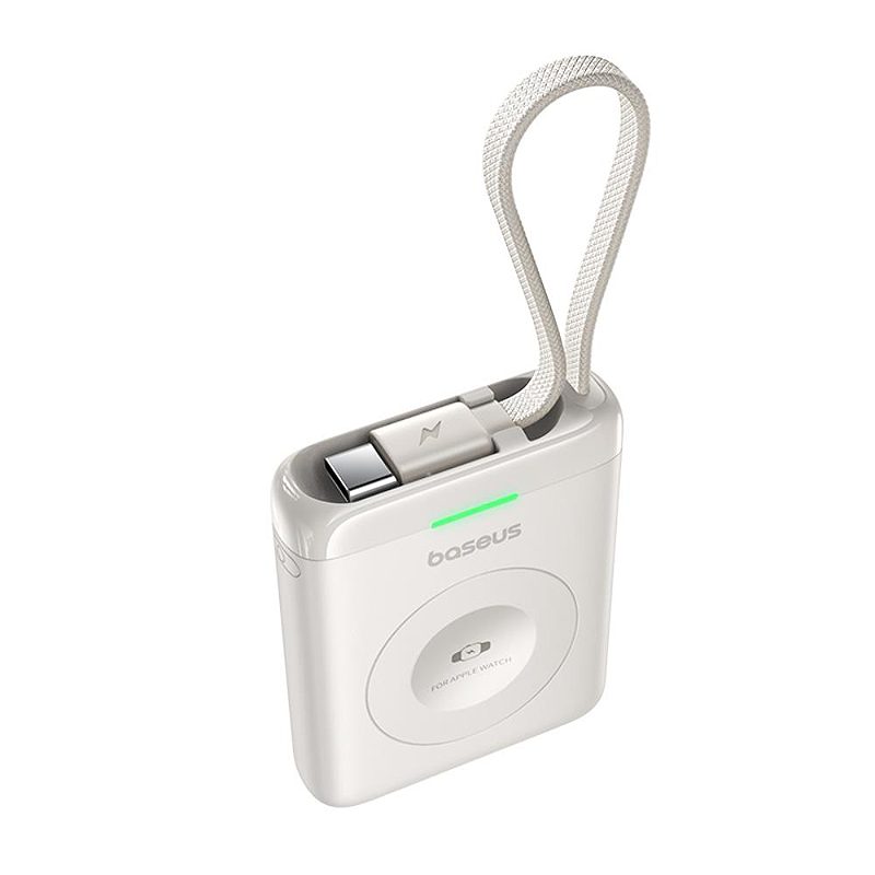 Baseus EnerFill FW11 Portable Wireless Charger for Apple Watch with Built-in Cable 5W White - Billede 3