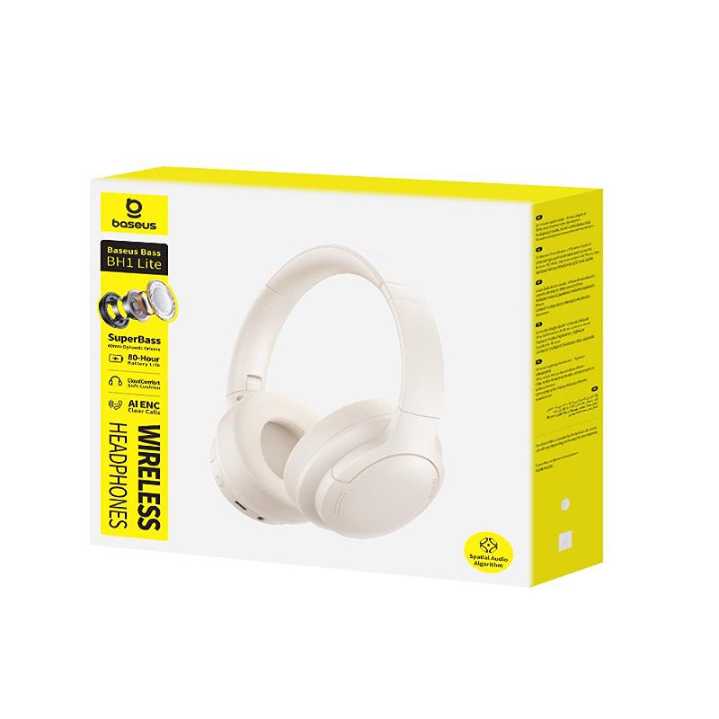 Baseus Bass BH1 Lite Wireless Headphones White - Billede 3