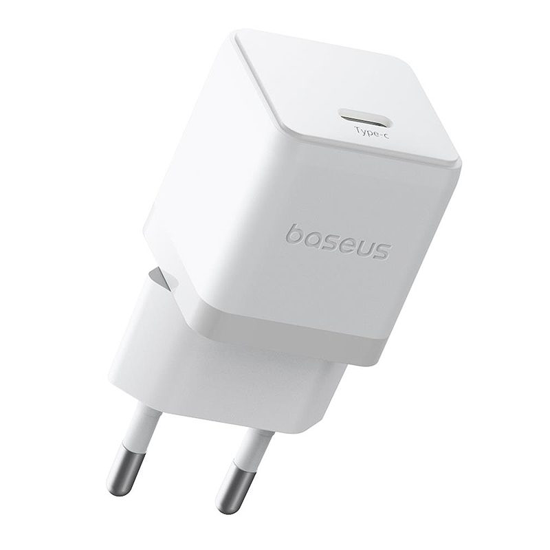 Baseus Palm Fast Charger Wall Charger 20W 1×USB-C Wall Charger + Cable Moon White - Billede 2