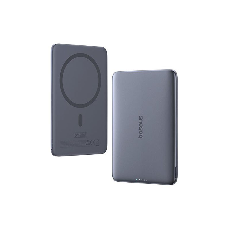 Baseus magnetic powerbank PicoGo AM41 5000mAh 20W ultra slim, with 60w usb-c cable grey - Billede 2