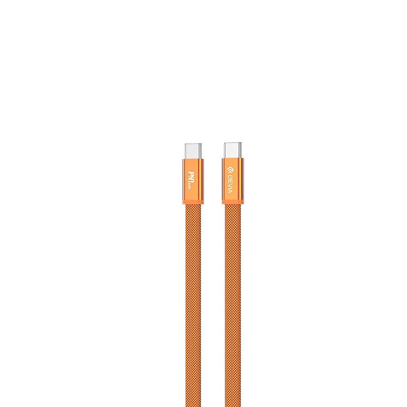 Devia Ultra3 usb-c PD 240W Metal Woven Flat Fast Charging Cable 1,5 m orange