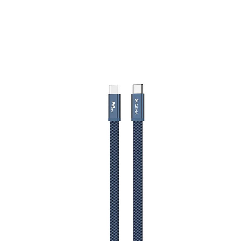 Devia Ultra3 usb-c PD 240W Metal Woven Flat Fast Charging Cable 1,5 m blue