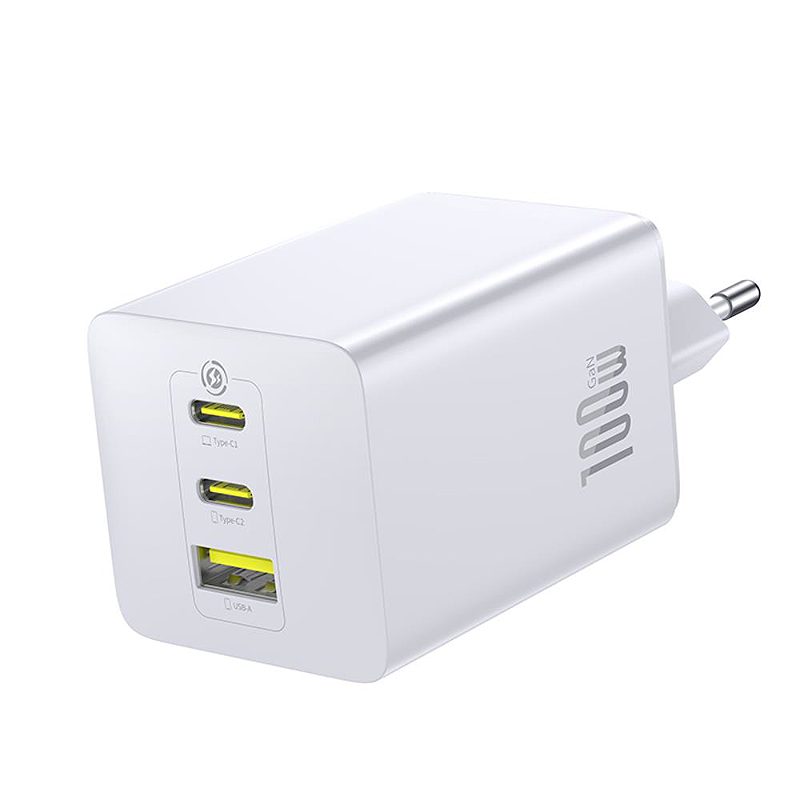 Baseus EnerFill FE11 wall charger 100W 2C+U EU Moon White
