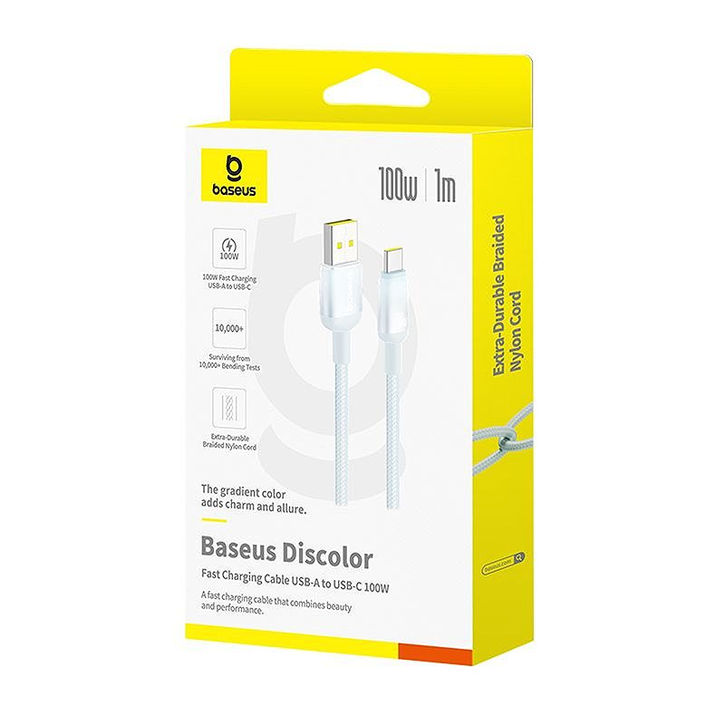 Baseus cable Discolor USB - USB-C 100W 1m Blue-Green - Billede 5