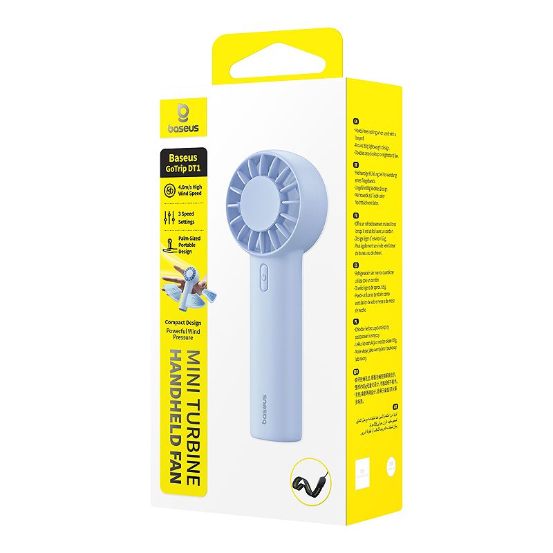 Baseus GoTrip DT1 Mini Turbine Handheld Fan Galaxy Blue - Billede 2