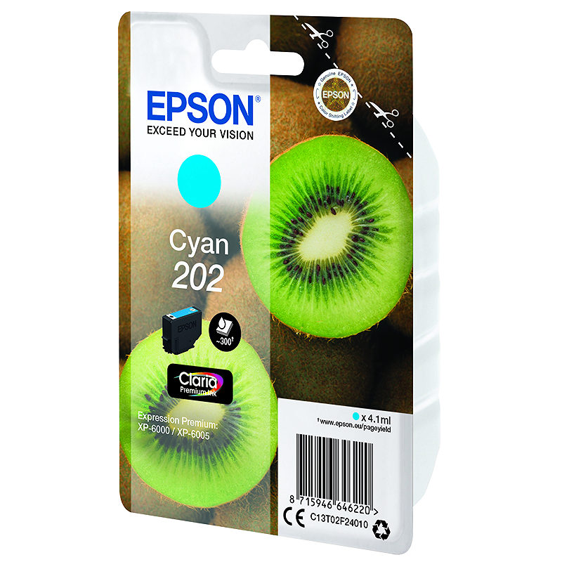 Epson Kiwi 202 blækpatron 1 stk Original Standard udbytte Blå