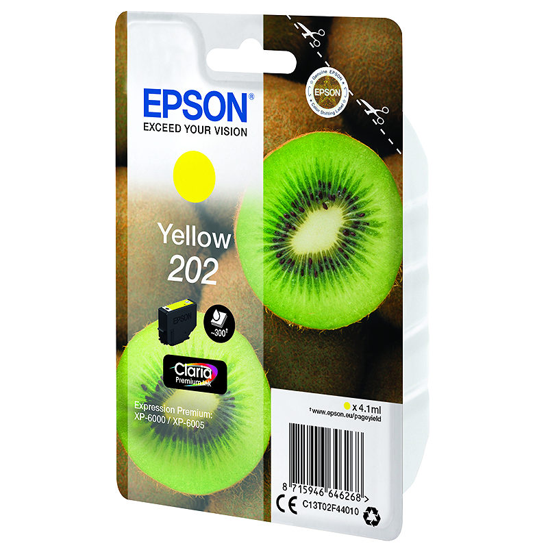 Epson Kiwi 202 blækpatron 1 stk Original Standard udbytte Gul