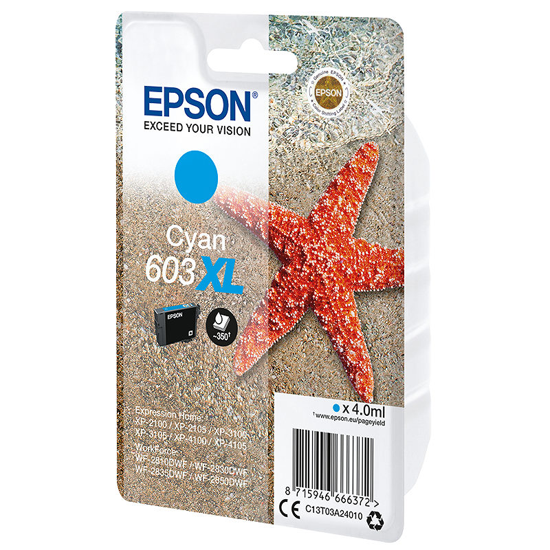 Epson C13T03A24010 blækpatron 1 stk Original High (L) Yield Blå
