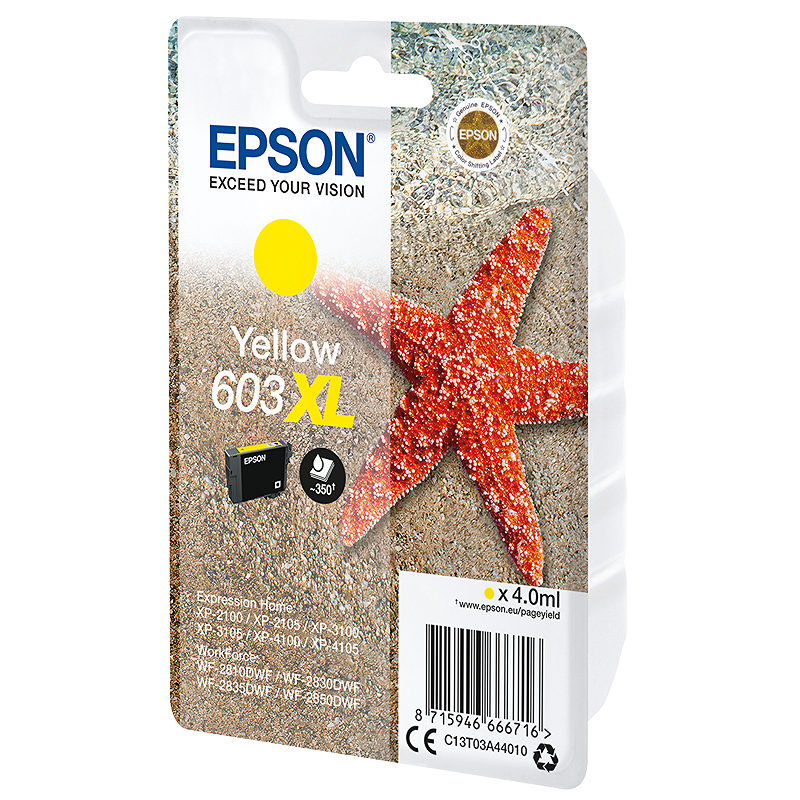 Epson C13T03A44010 blækpatron 1 stk Original High (L) Yield Gul