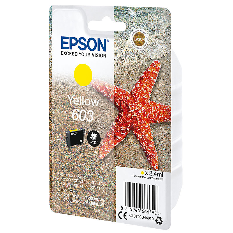 Epson C13T03U44010 blækpatron 1 stk Original Standard udbytte Gul