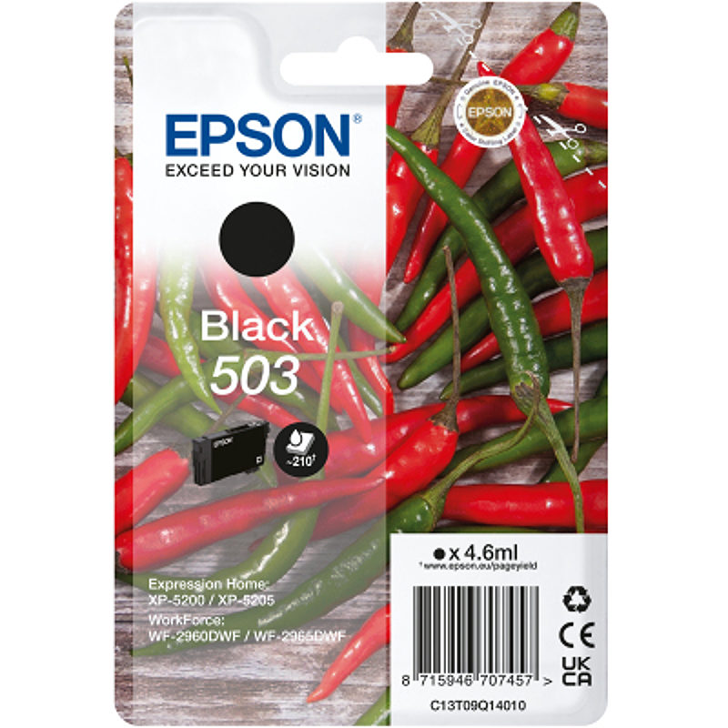 Epson 503 blækpatron 1 stk Original Standard udbytte Sort